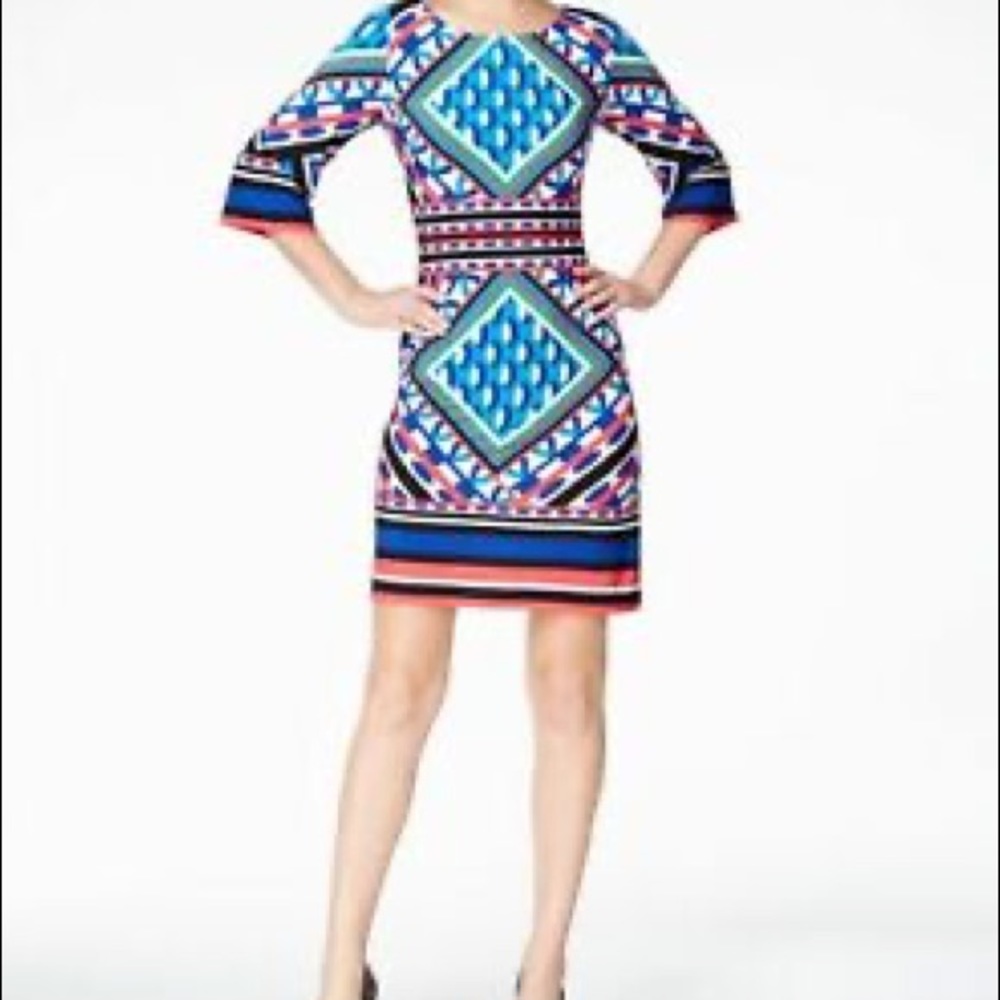 Calvin Klein NEW Black Pink White Sheath Dress 2